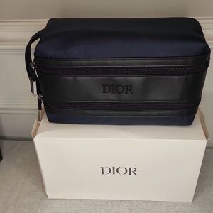 Dior Men's Navy Blue and Black Toiletry Bag. GWP NIB